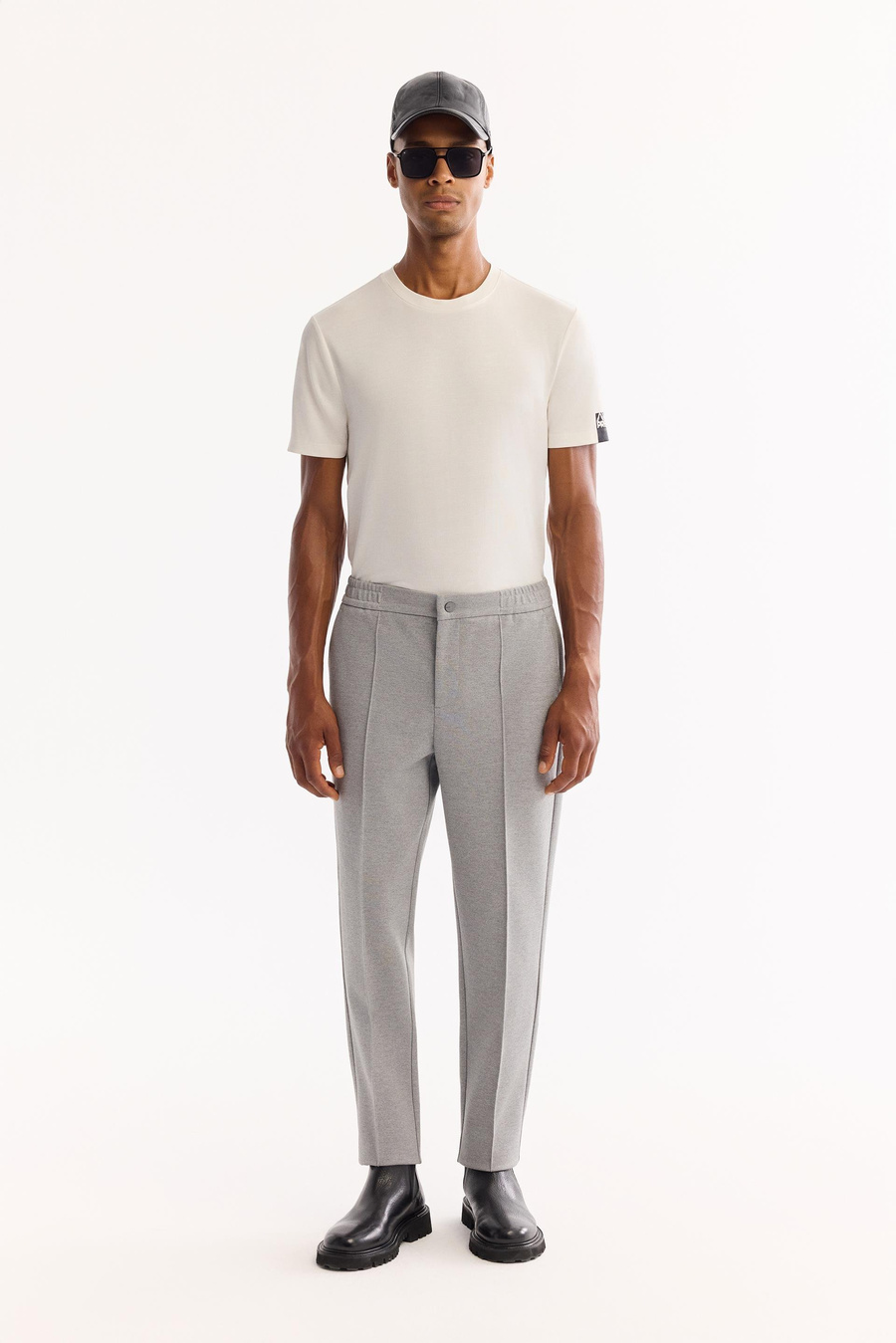 Gri Pamuklu Relaxed Fit Nervürlü Pantolon