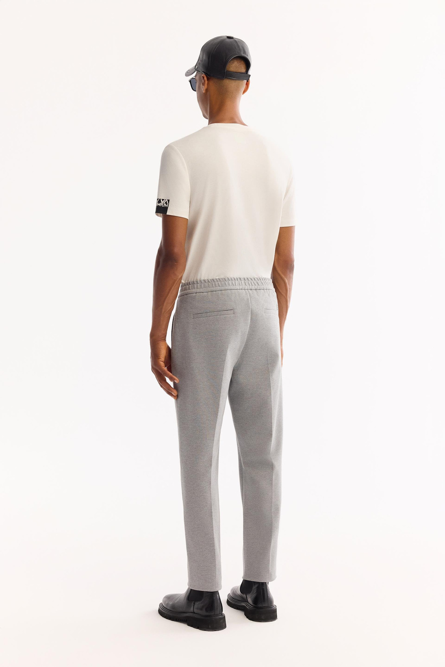 Gri Pamuklu Relaxed Fit Nervürlü Pantolon