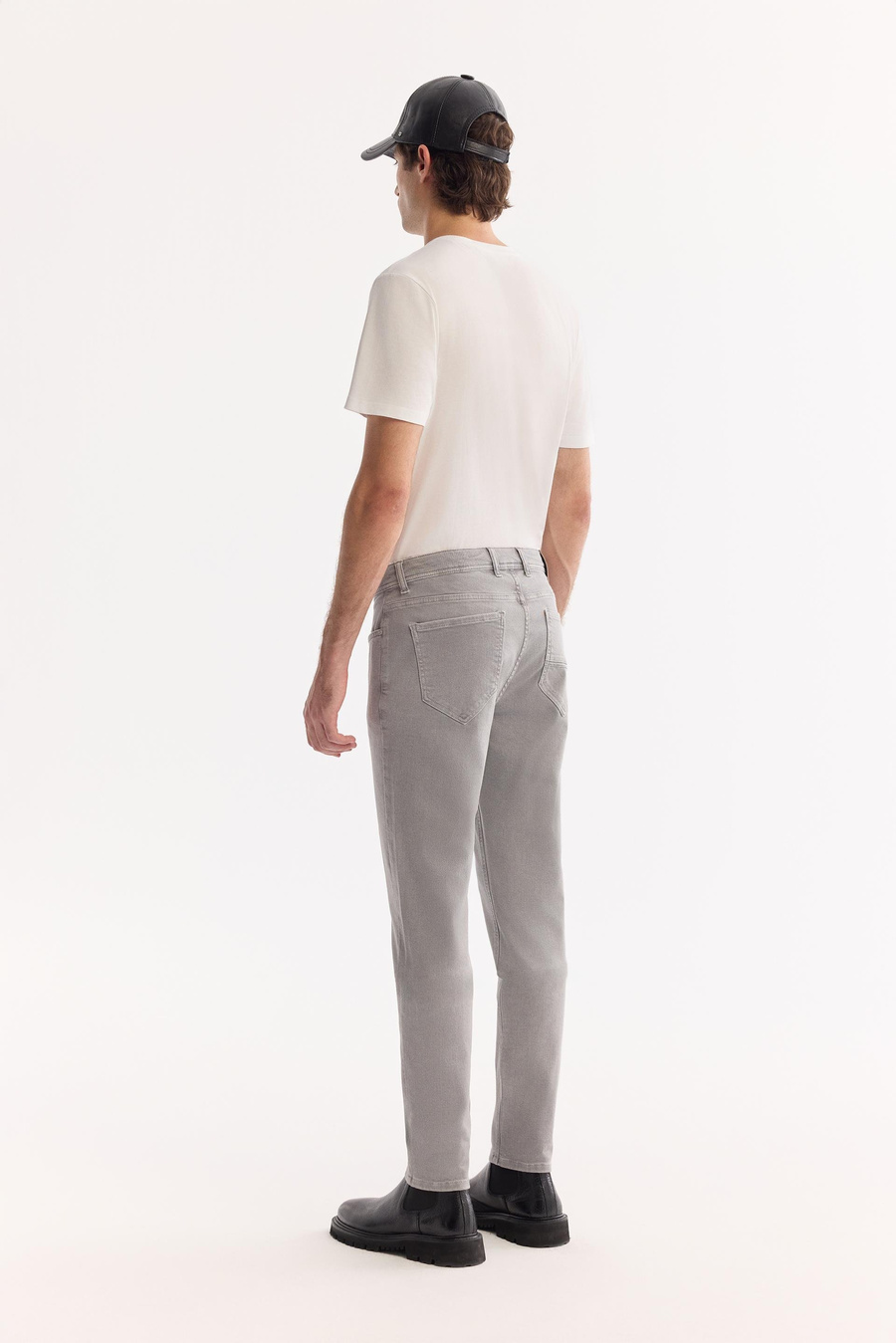 Gri Parça Boya Yıkamalı Jean Pantolon