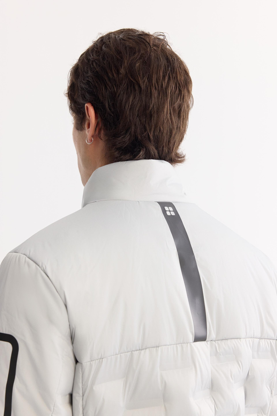 Gri Şişme Rüzgar Geçirmez Hafif Mont