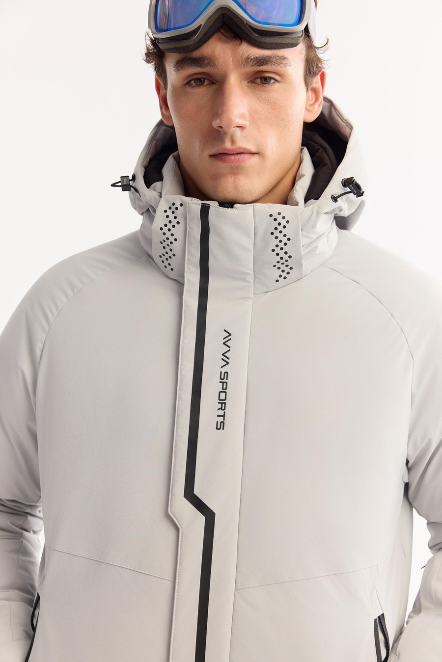 Gri Takma Çıkma Kapüşonlu Mont