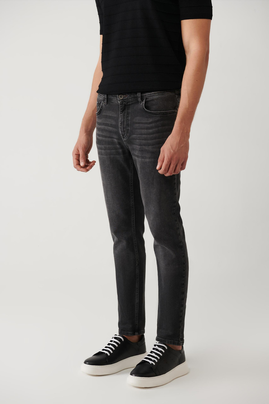 Gri Taş Yıkamalı Overdye Denim