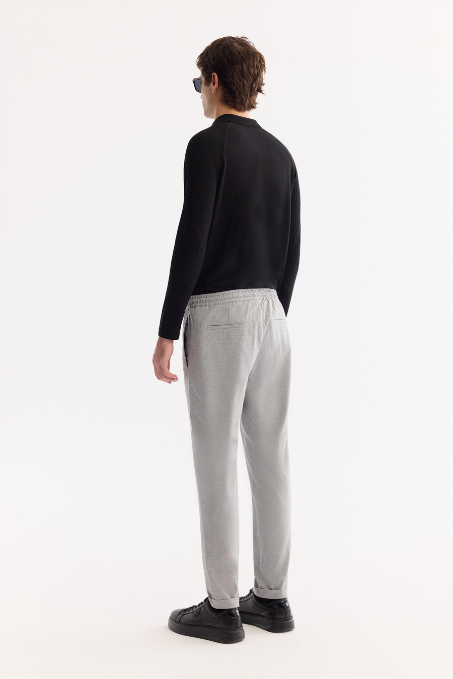 Grey Drawstring Jogger Trousers