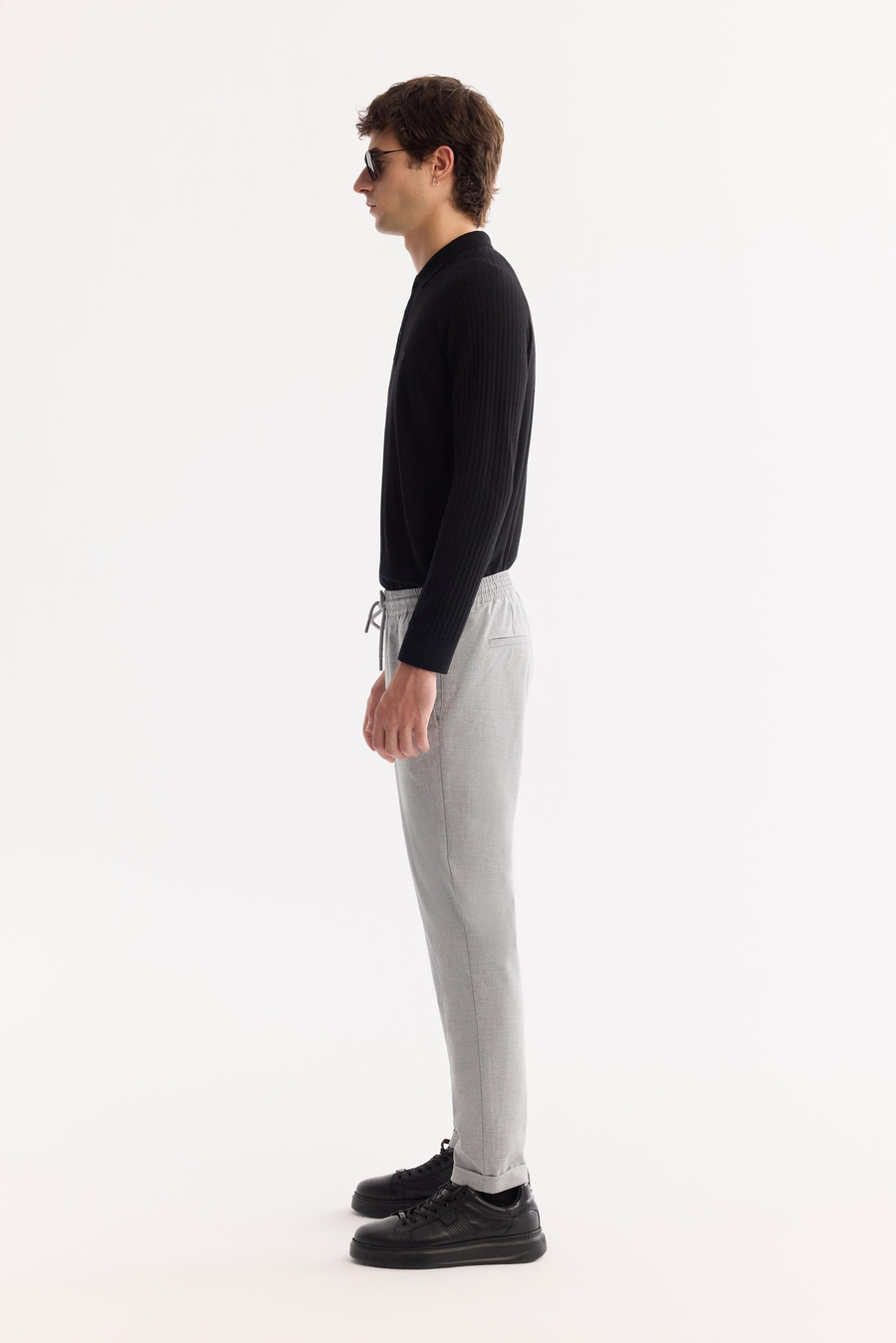 Grey Drawstring Jogger Trousers