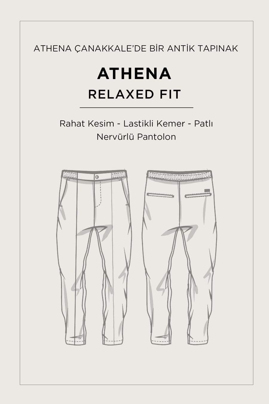 Grey Side Elastic Cotton Viscose Blend Pants