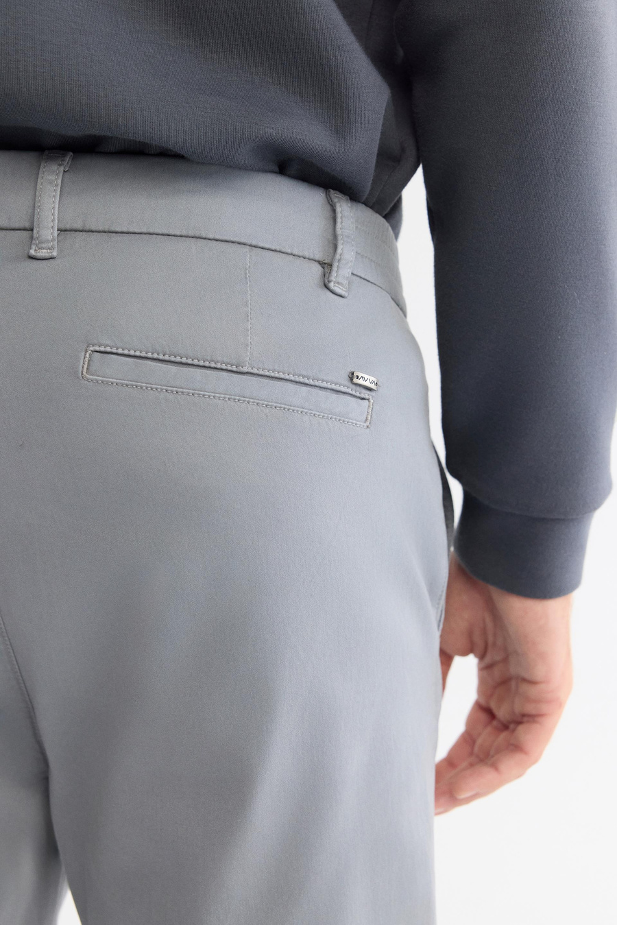 Gri Yanı Lastikli  Yumuşak Tuşeli Slim Fit Duble Paça Pantolon