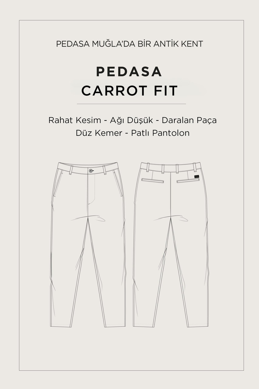 Grey-Green Classic Waist Cotton Pants