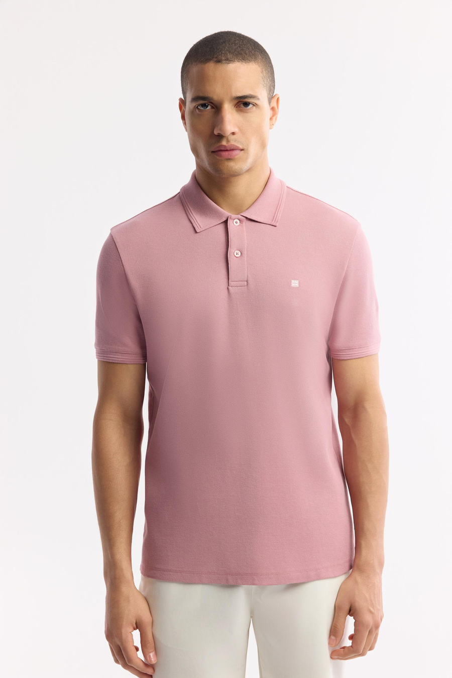 Gül Kurusu Polo Yaka Kırılmaz Yaka, Serin Tutan, Hızlı Kuruyan Pamuklu T-Shirt