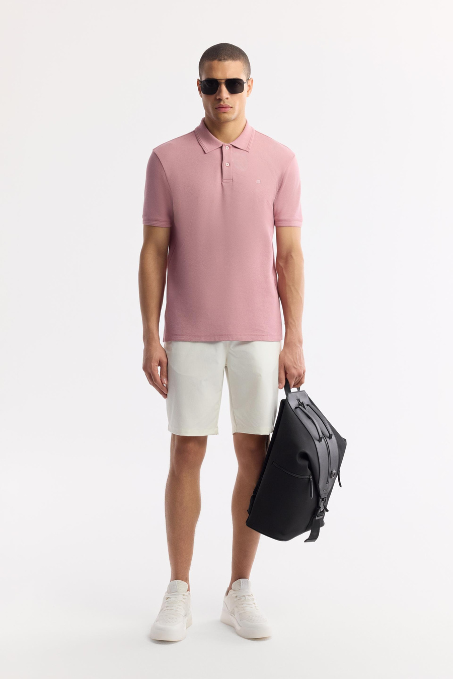 Gül Kurusu Polo Yaka Kırılmaz Yaka, Serin Tutan, Hızlı Kuruyan Pamuklu T-Shirt