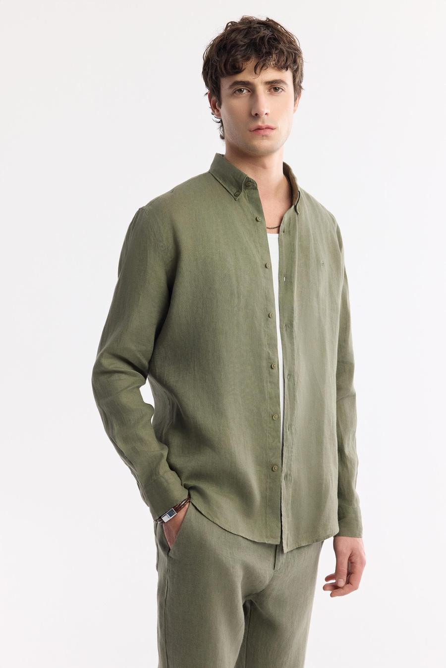 Khaki Linen Shirt