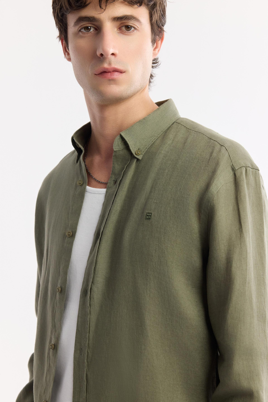 Khaki Linen Shirt