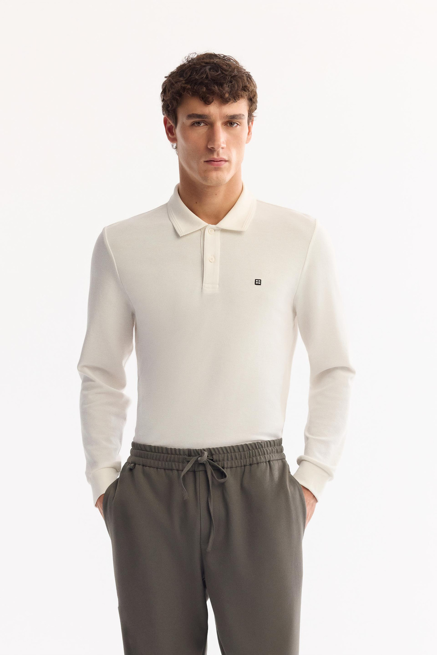 Haki Beli Lastikli Bağcıklı Relaxed Fit Pantolon