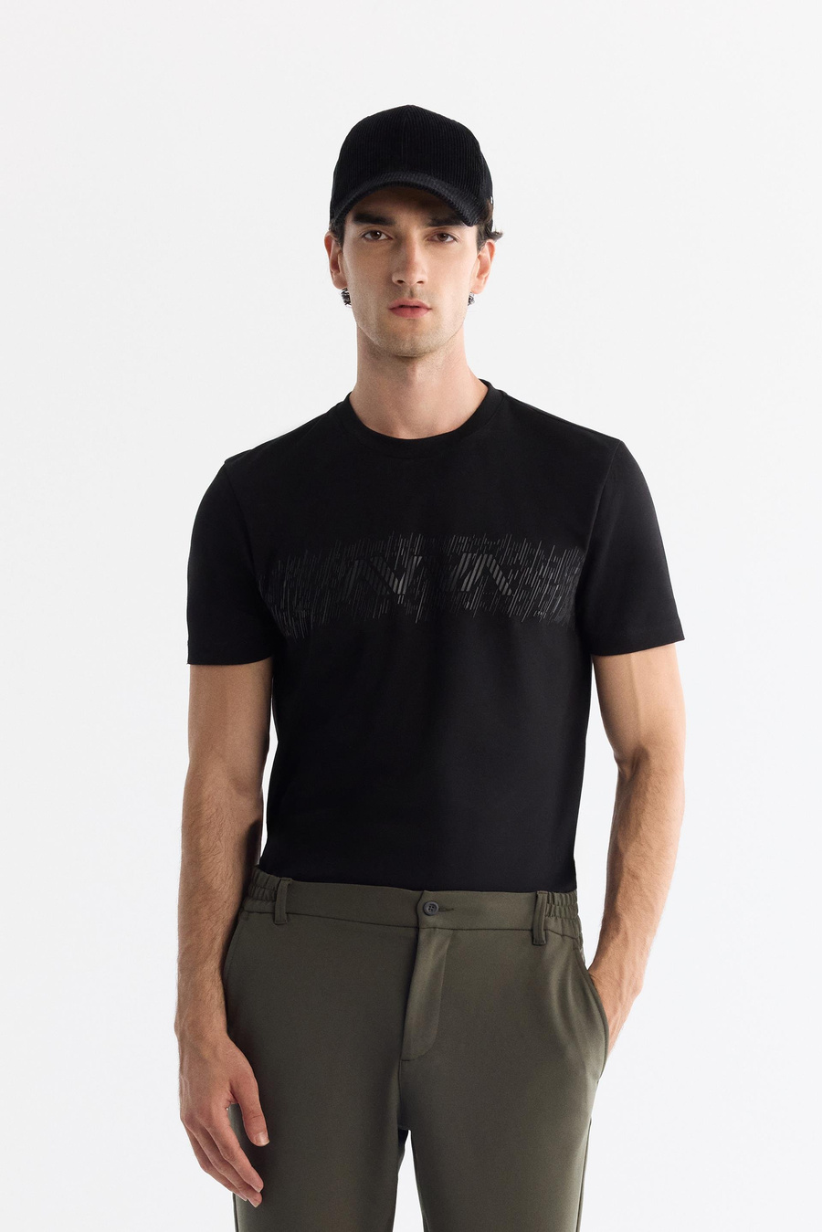 Haki Yanı Lastikli Teknik Slim Fit Pantolon