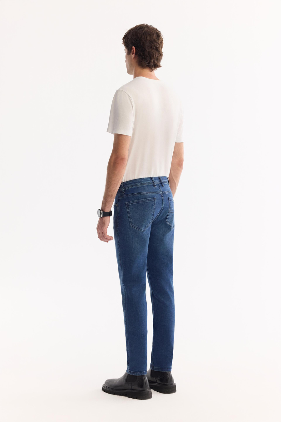 İndigo Eskitme Yıkmalı Jean Pantolon