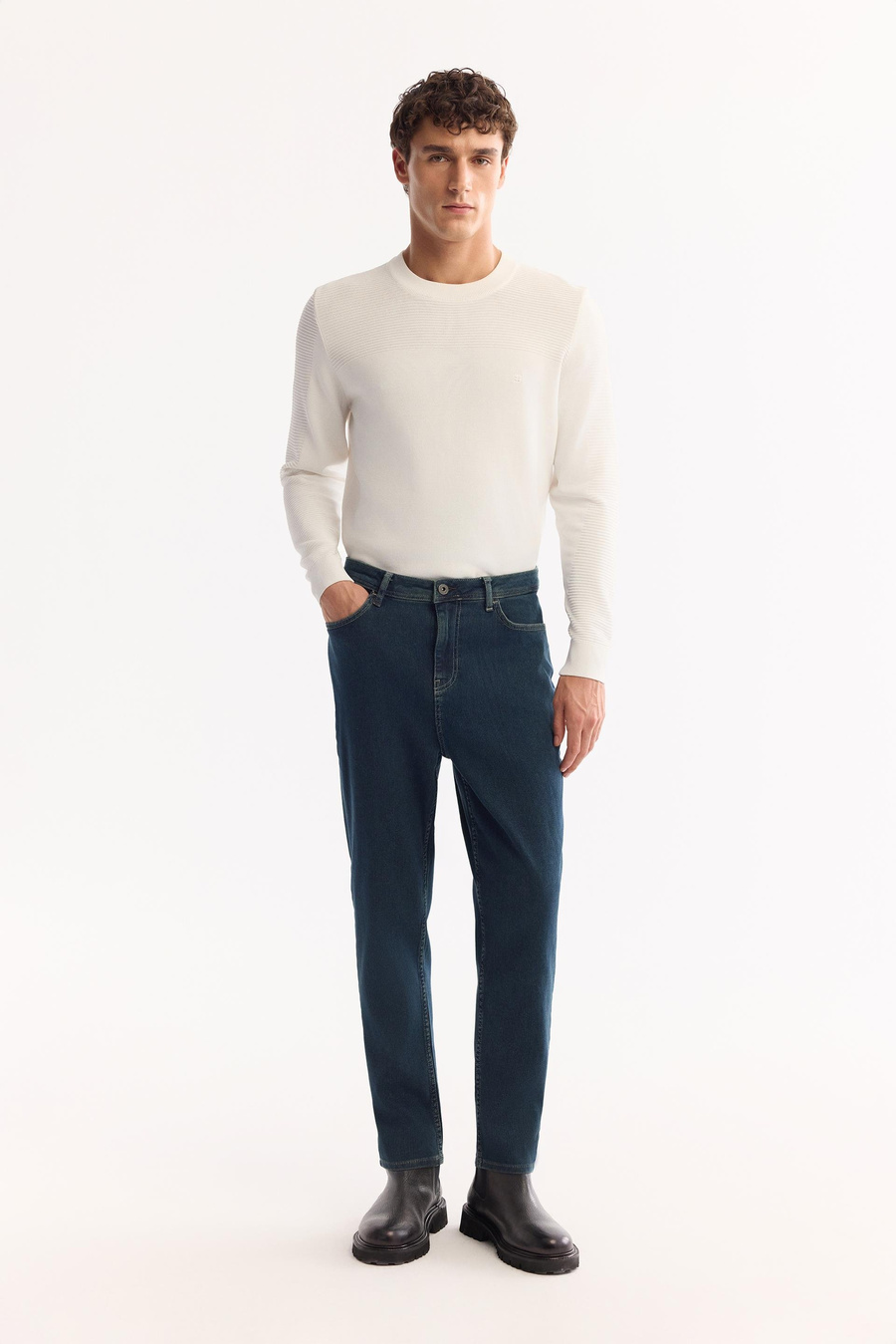 İndigo Pamuklu Jean Pantolon