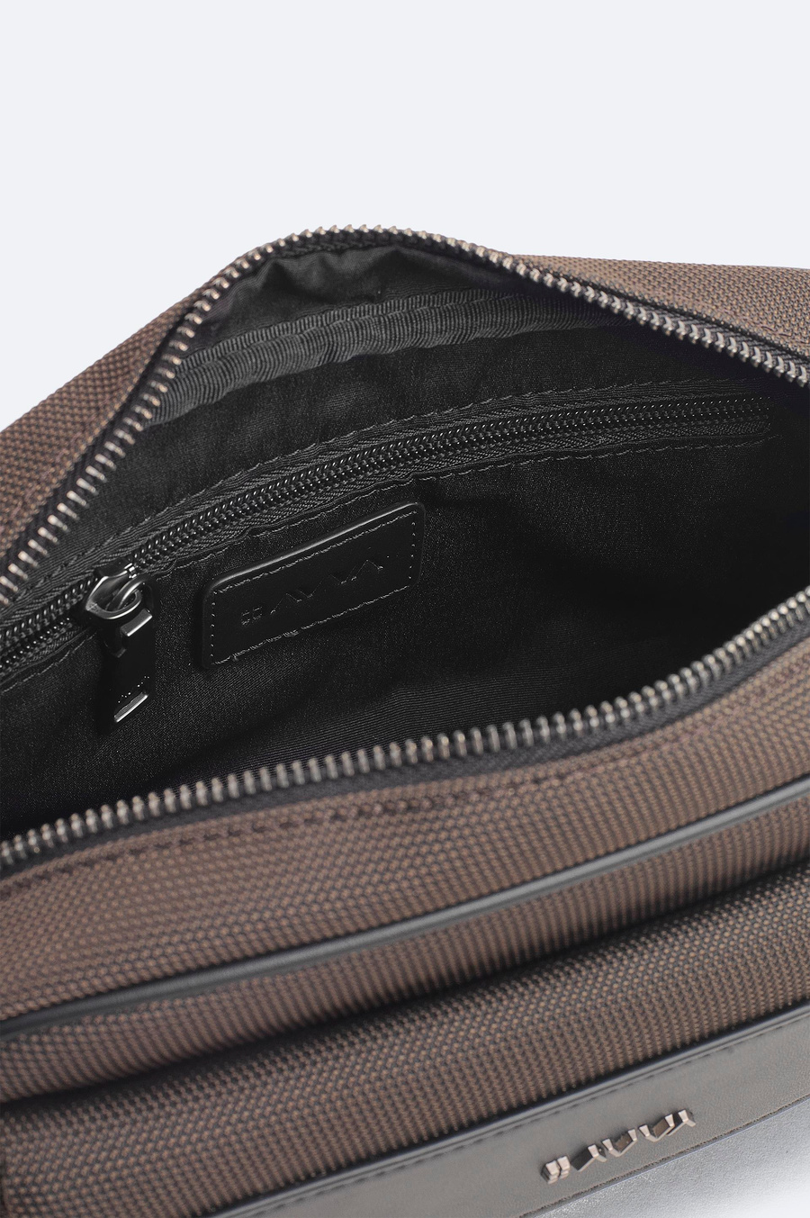 Kahve Çift Fermuarlı El Çantası