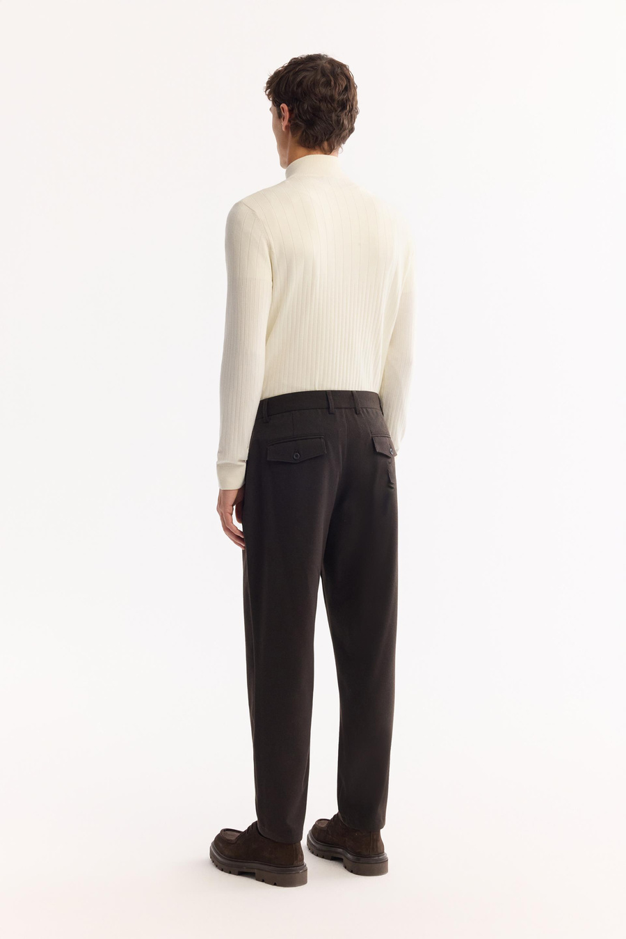 Kahve Yün Karışımlı Carrot Fit Pantolon