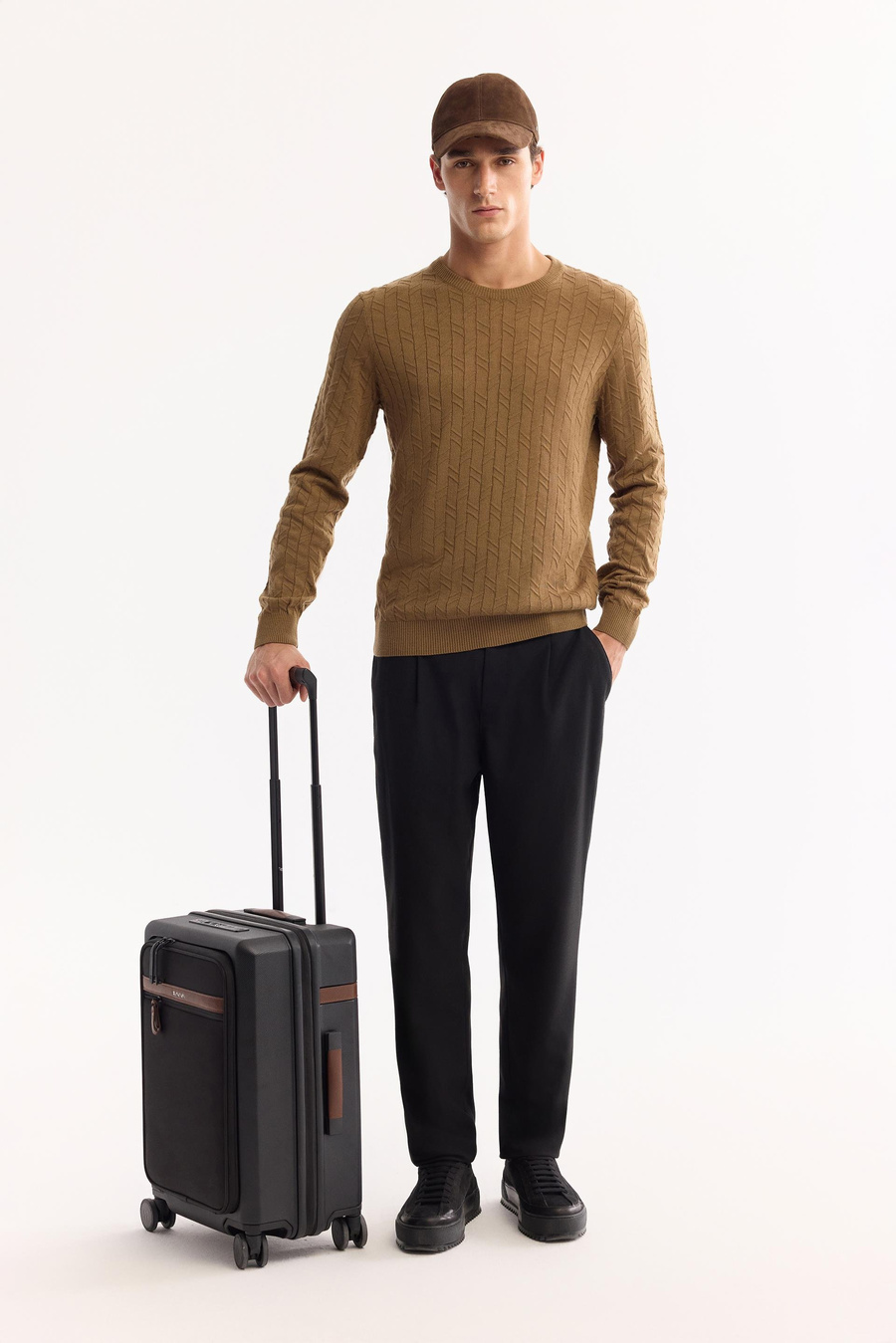 Kamel Bisiklet Yaka Jakarlı Kazak