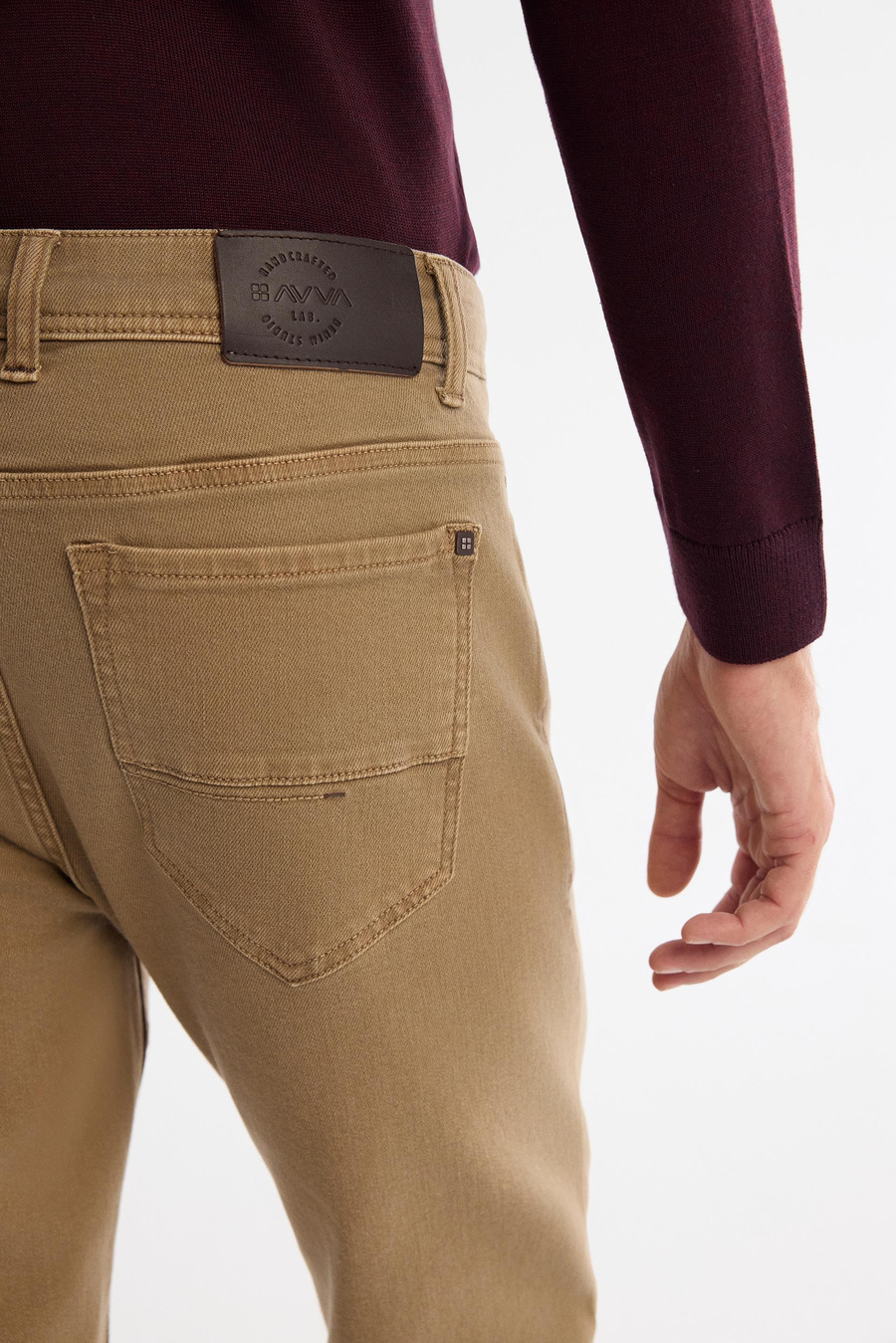 Camel Garment Dyed Washed Jeans