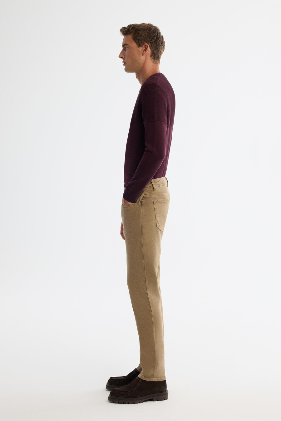 Camel Garment Dyed Washed Jeans