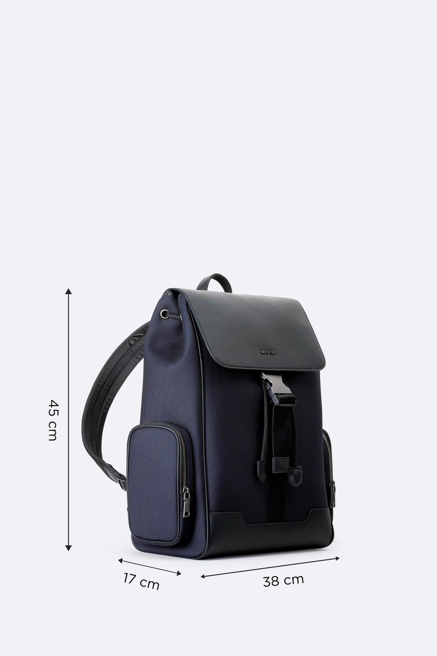 Koyu Lacivert Klipsli Sırt Çantası