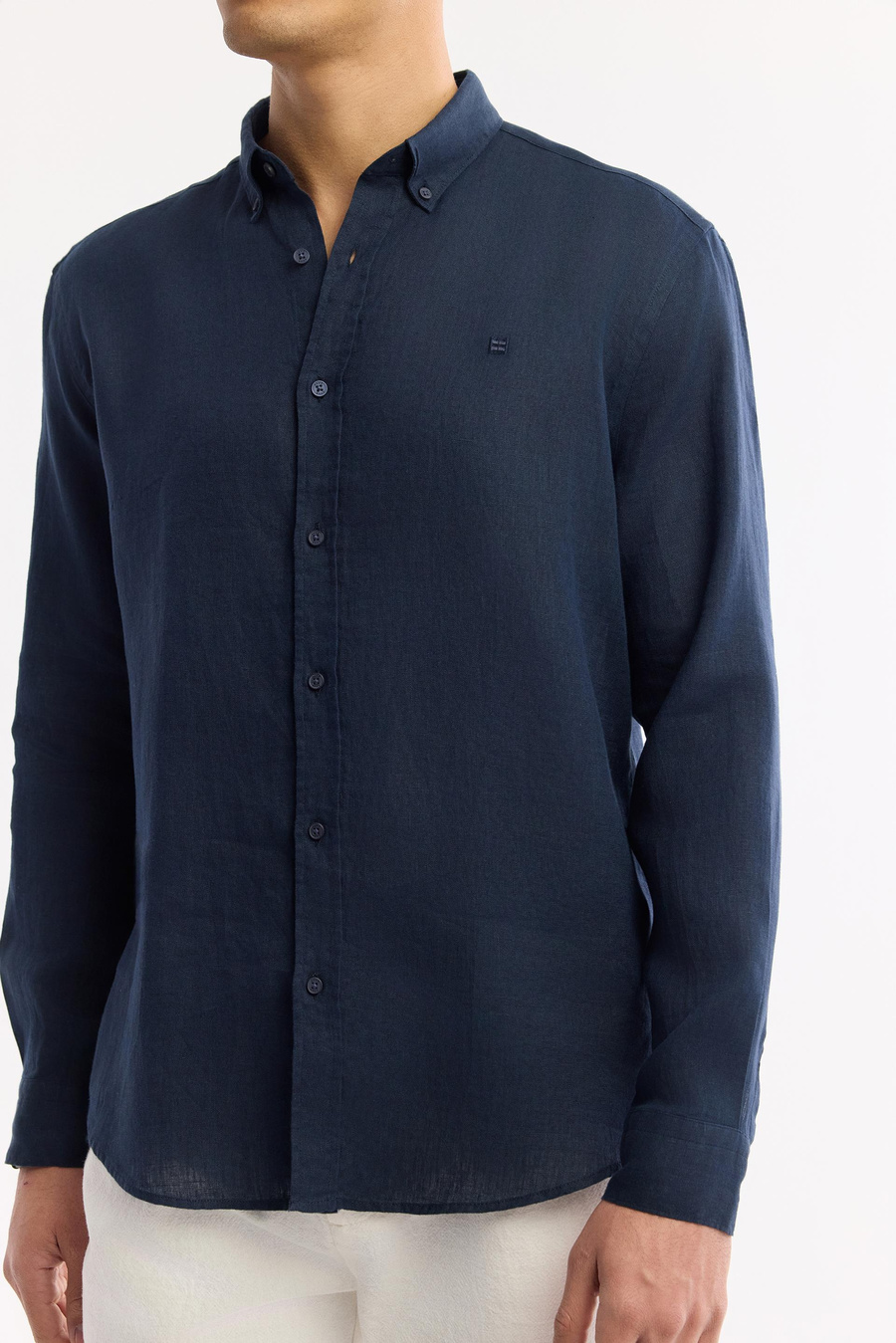 Navy Linen Shirt