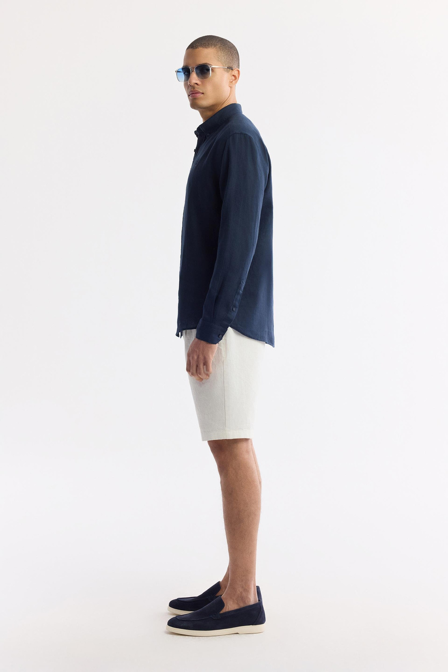 Navy Linen Shirt