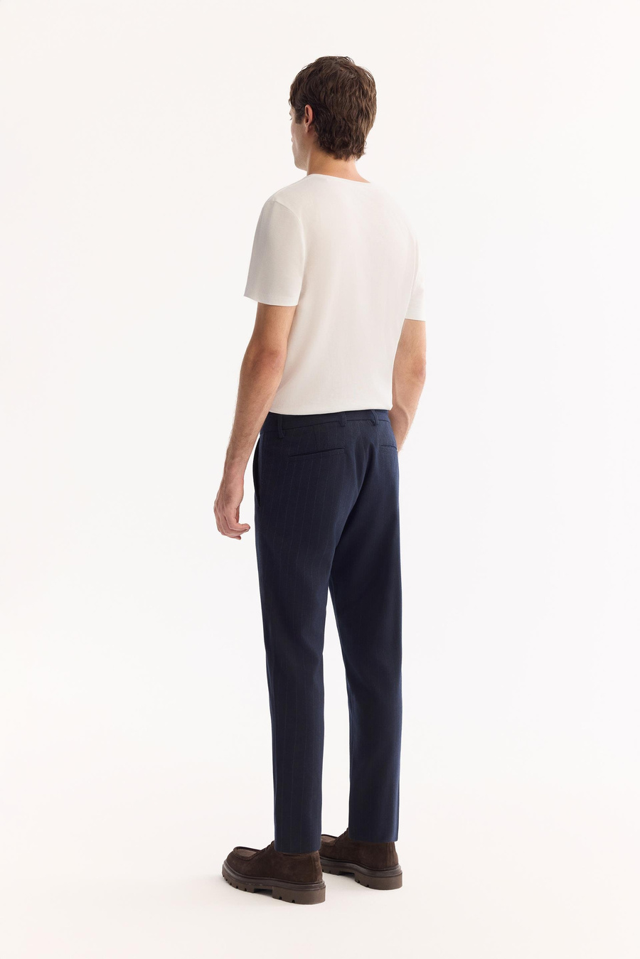 Lacivert Çizgili Flanel Slim Fit Pantolon