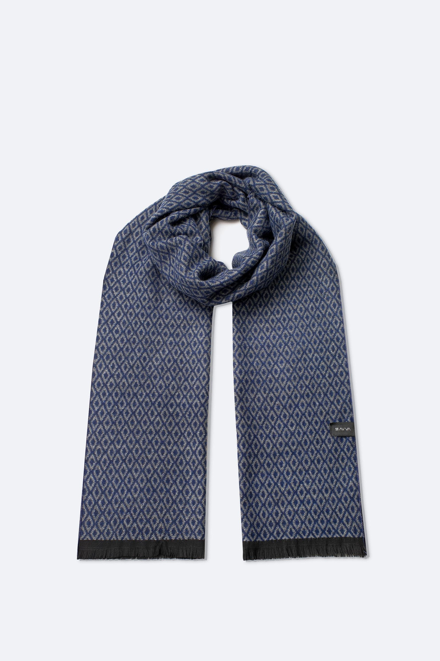 Lacivert Desenli Şal