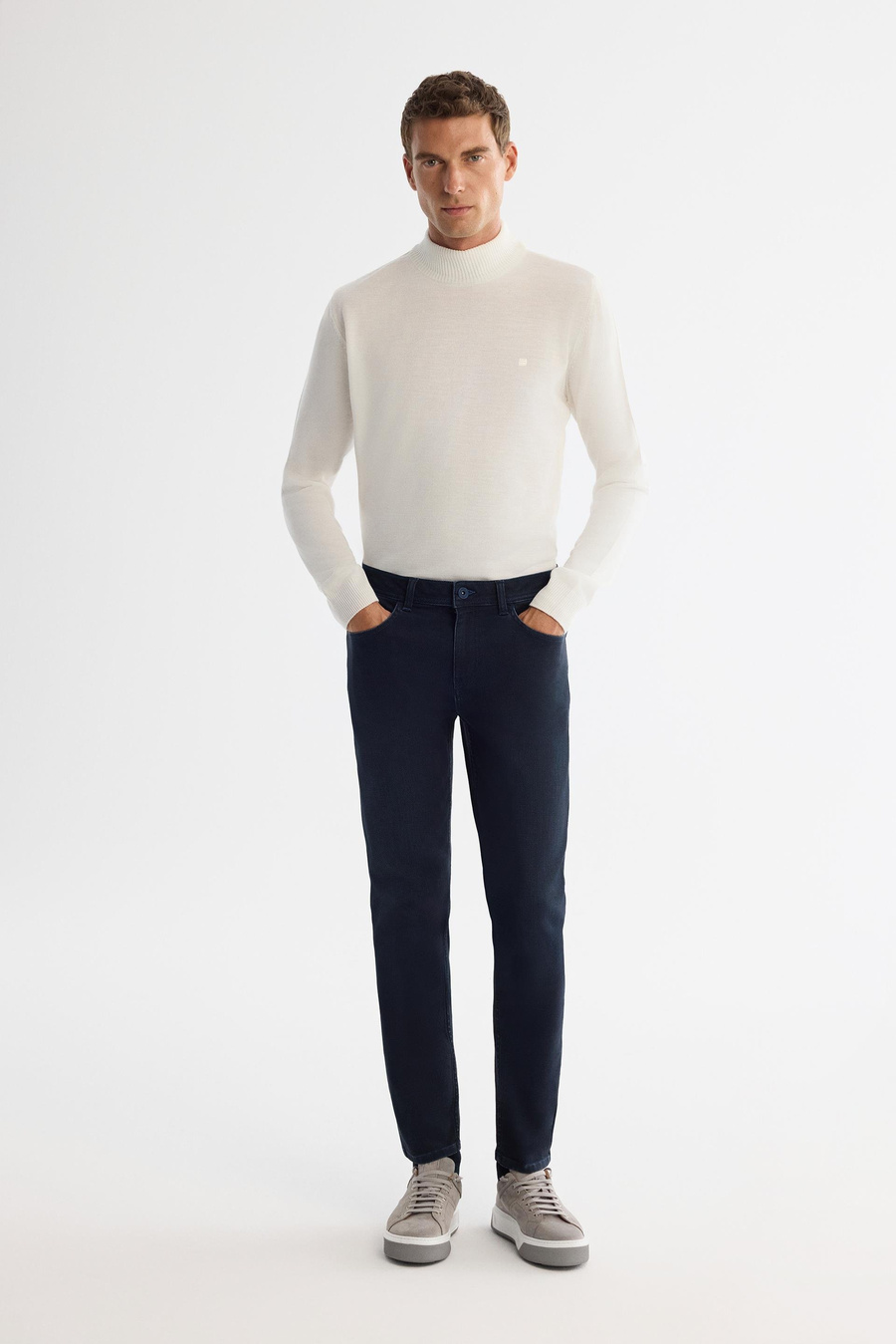 Lacivert Eskitme Yıkama Overdy Slim Fit Jean Pantolon