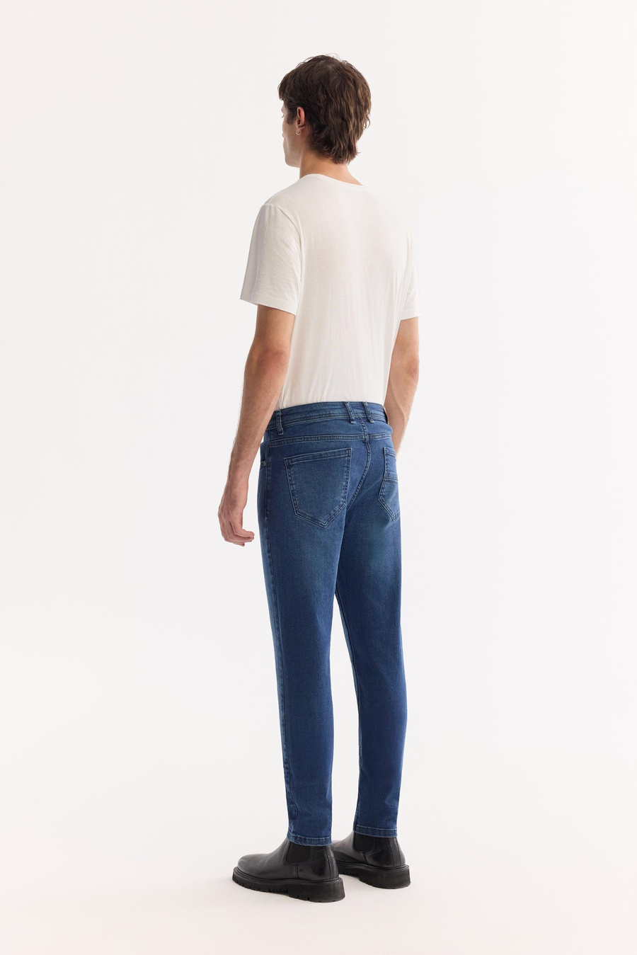 Lacivert Eskitme Yıkamalı Esnek Jean Pantolon