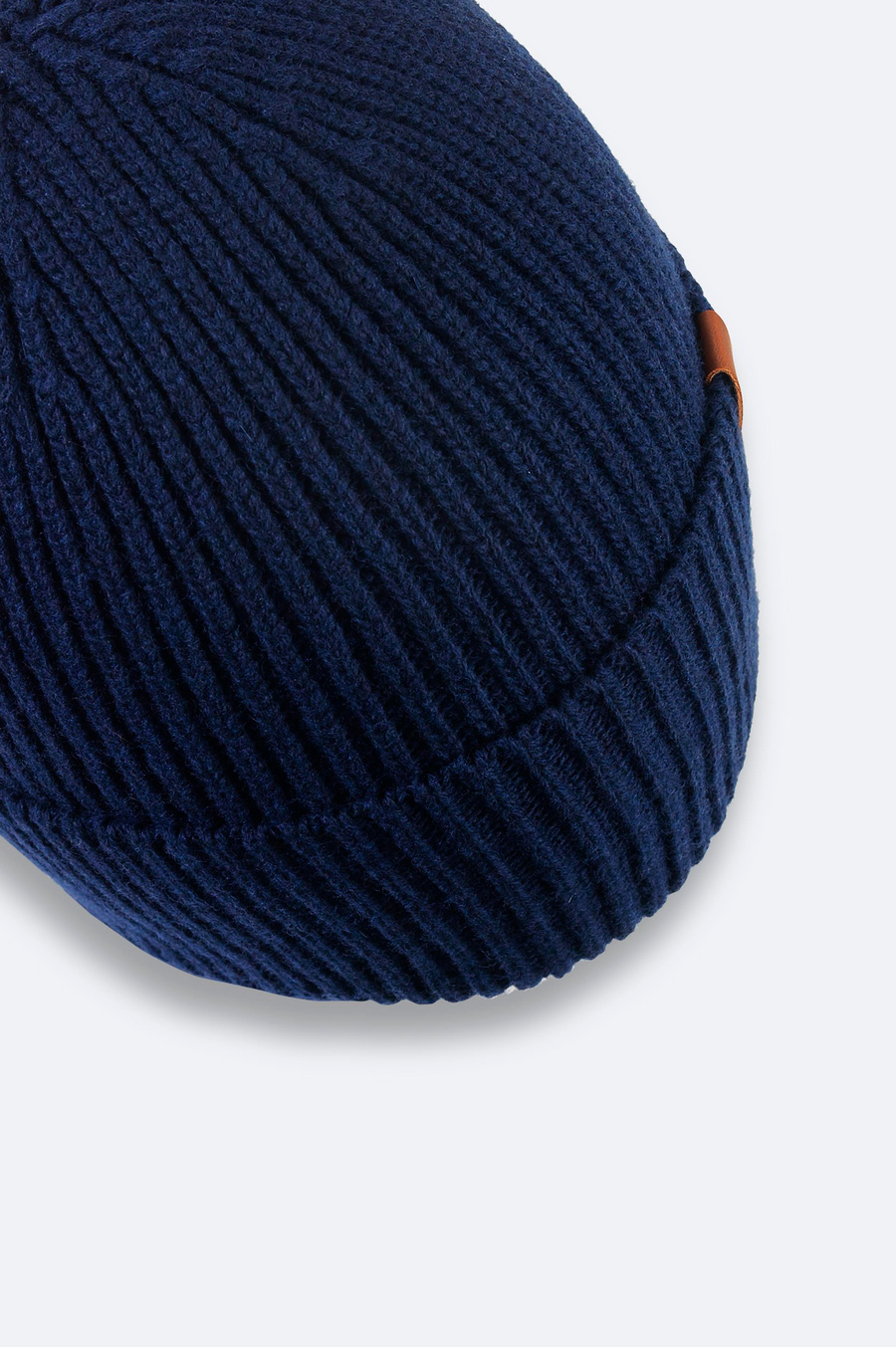 Navy Wool Blend Beanie