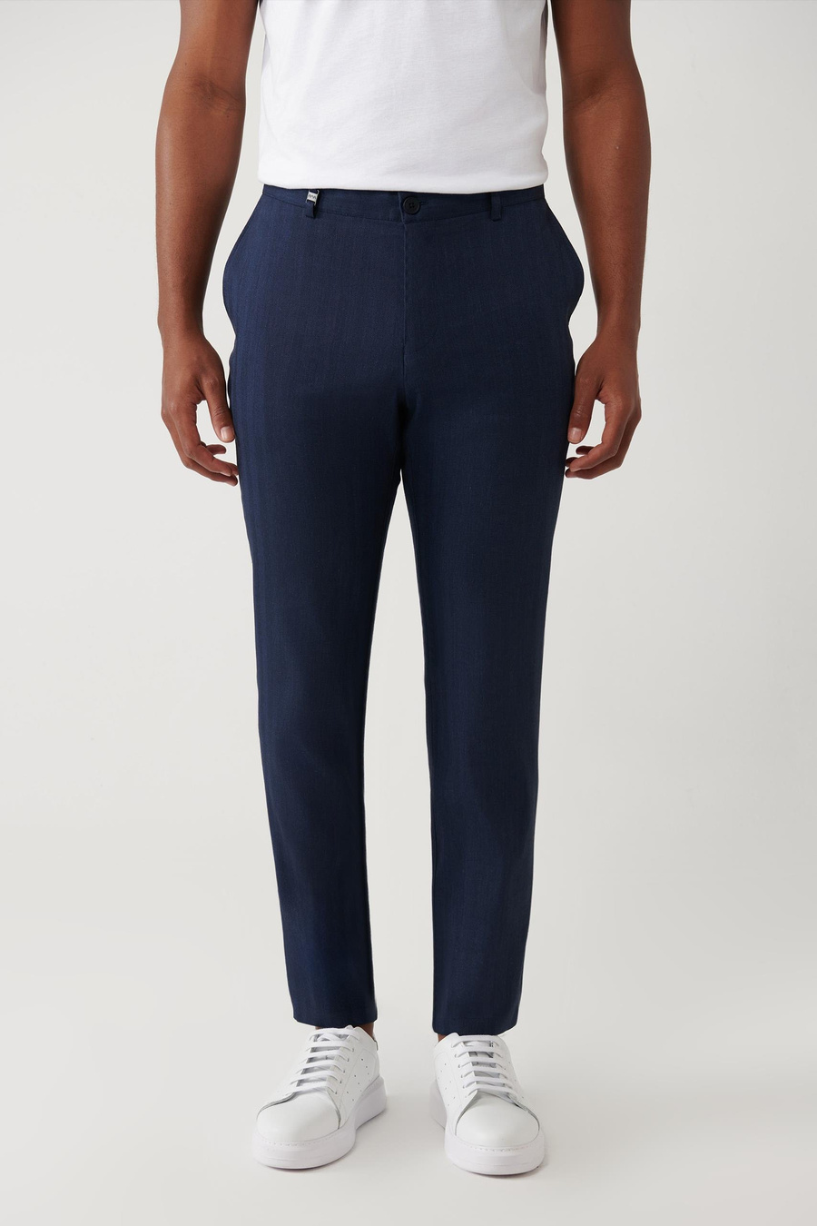 Lacivert Yan Cepli Esnek Kumaşlı Pantolon