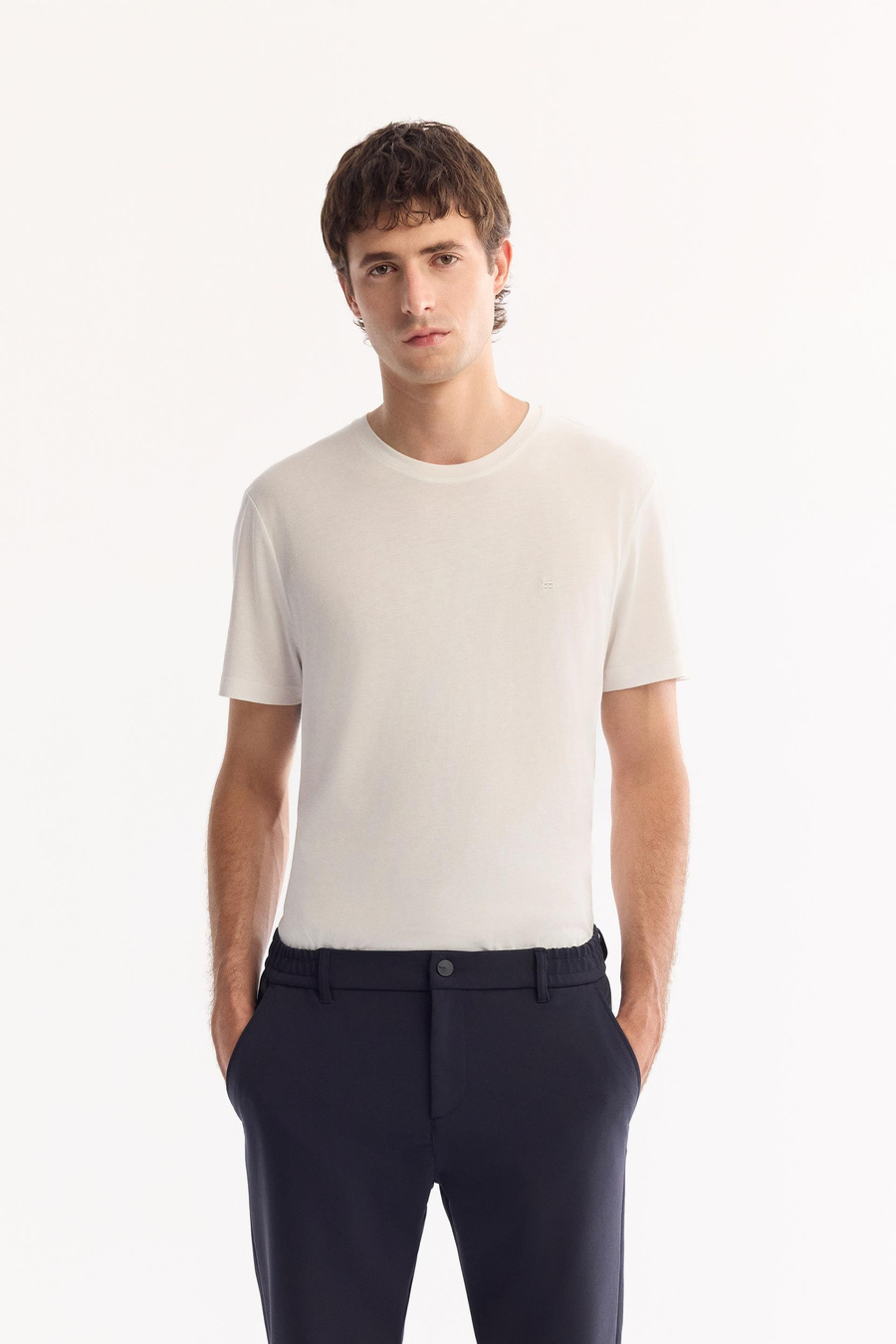 Lacivert Yanı Lastikli Teknik Slim Fit Pantolon