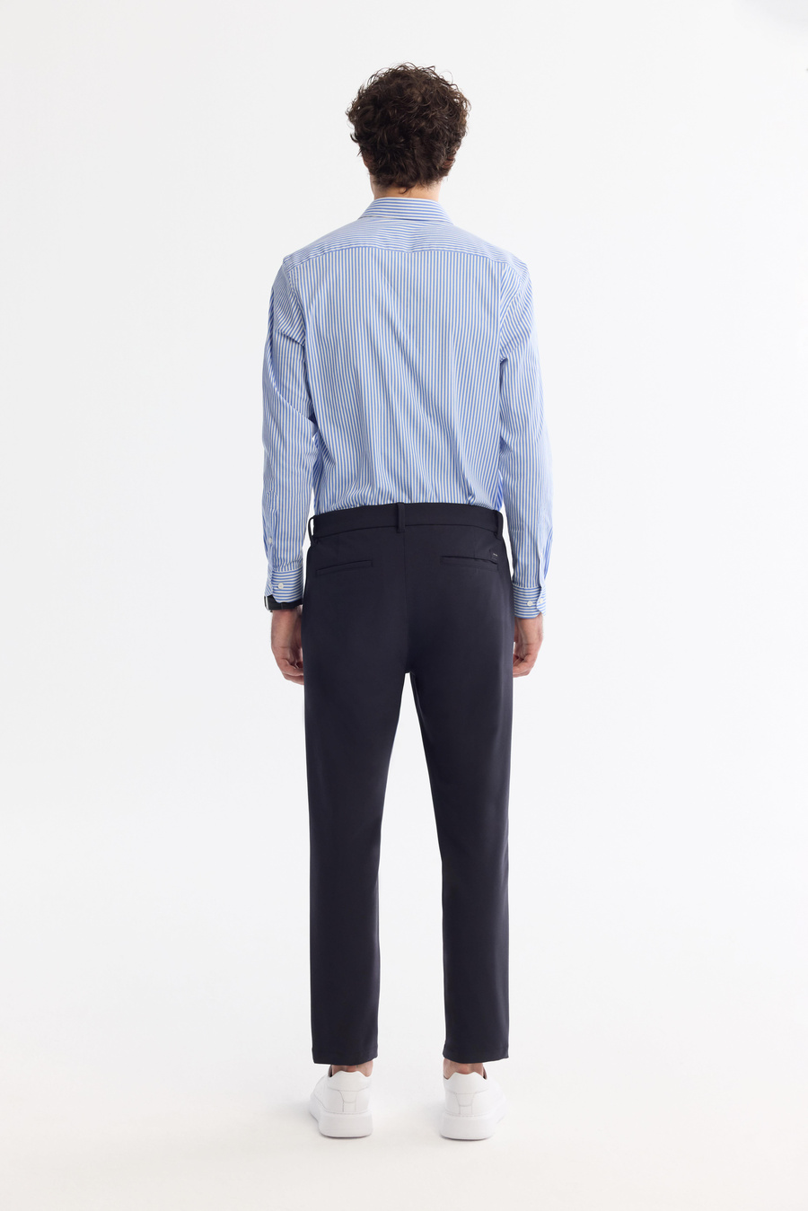 Lacivert Yanı Lastikli Teknik Slim Fit Pantolon