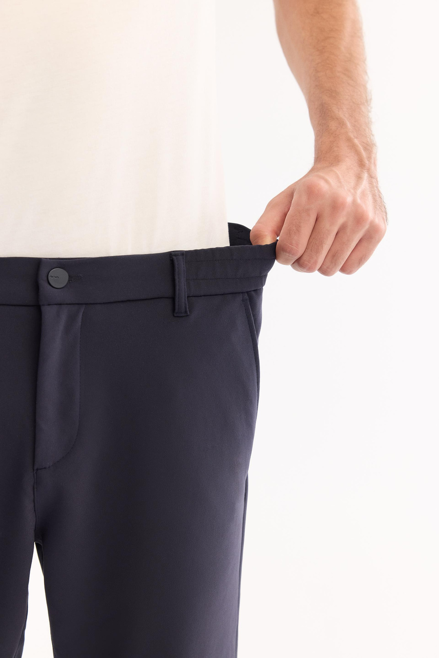 Lacivert Yanı Lastikli Teknik Slim Fit Pantolon