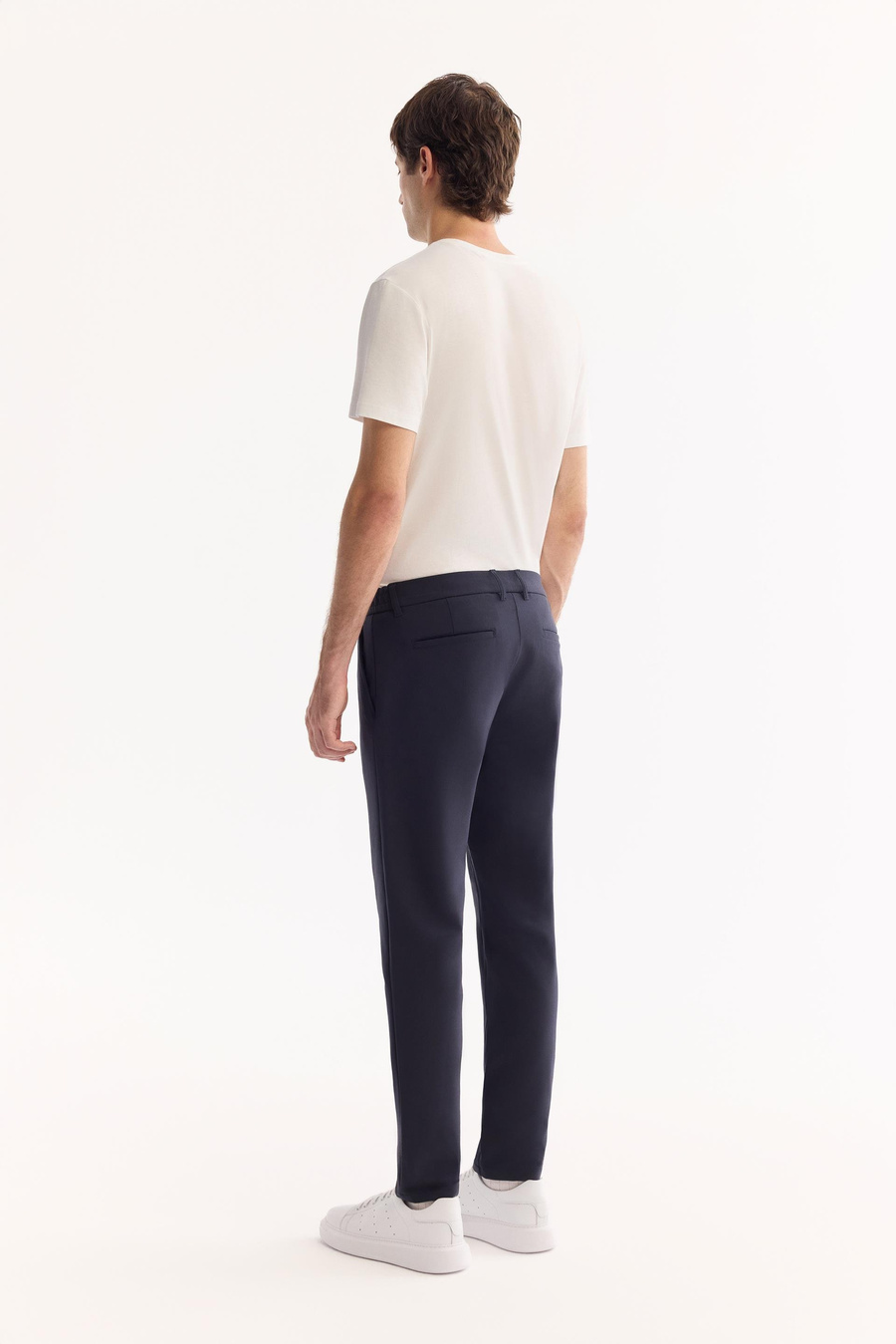 Lacivert Yanı Lastikli Teknik Slim Fit Pantolon