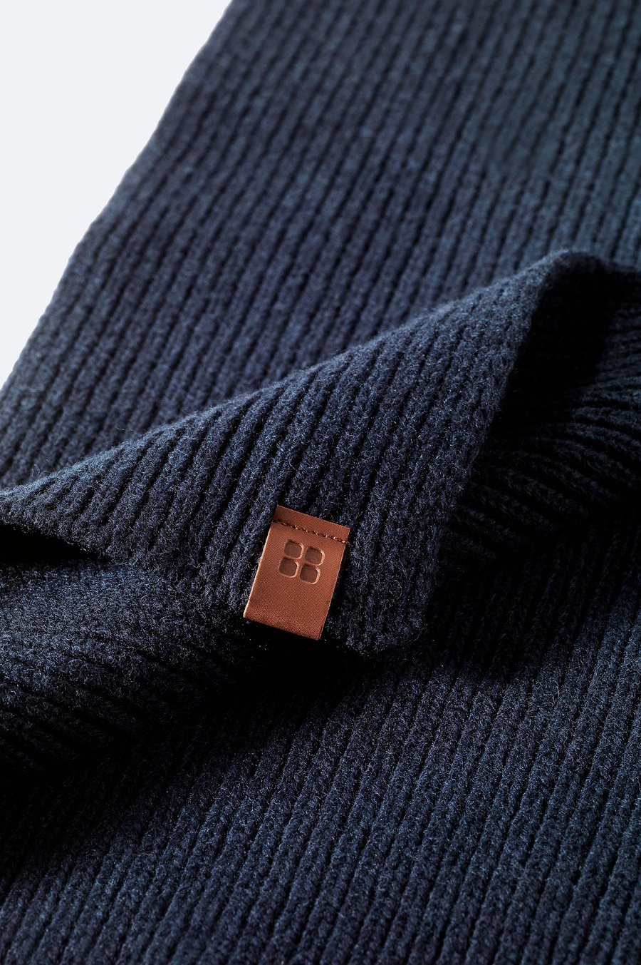 Navy Wool Blend Scarf