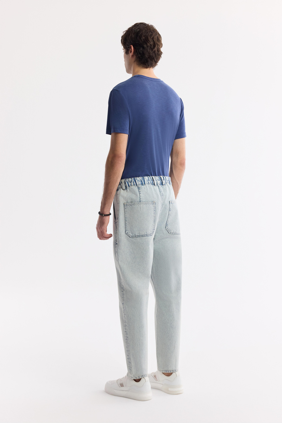 Mavi Eskitme Yıkamalı Denim Pantolon