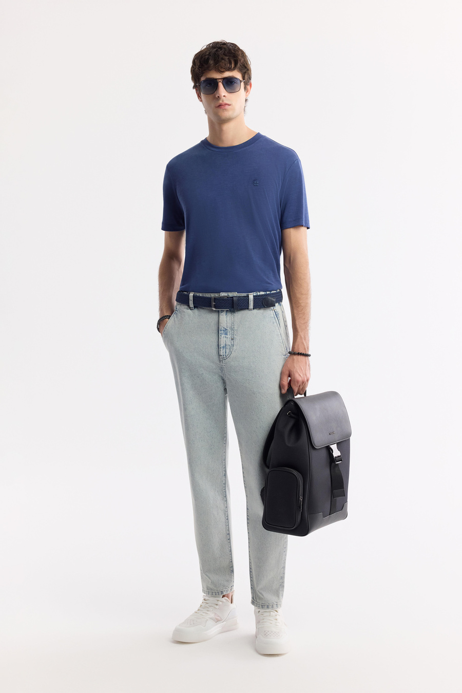 Mavi Eskitme Yıkamalı Denim Pantolon