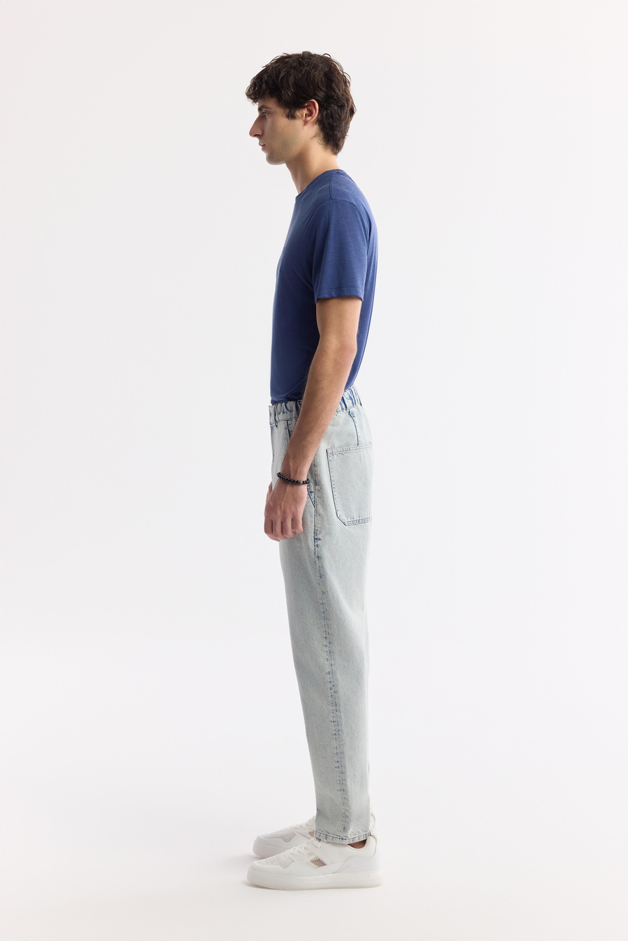 Mavi Eskitme Yıkamalı Denim Pantolon