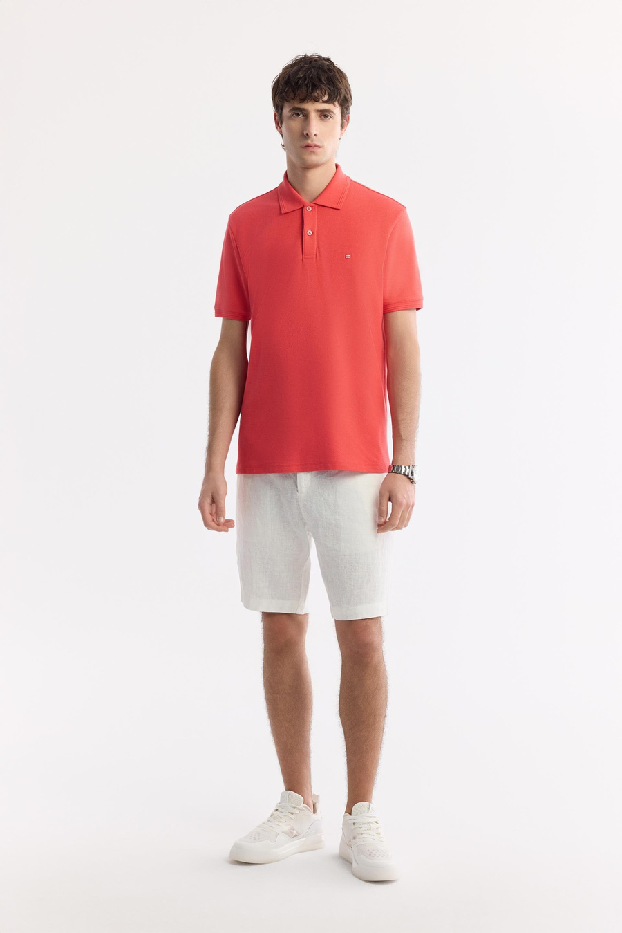 Mercan Polo Yaka Kırılmaz Yaka, Serin Tutan, Hızlı Kuruyan Pamuklu T-Shirt