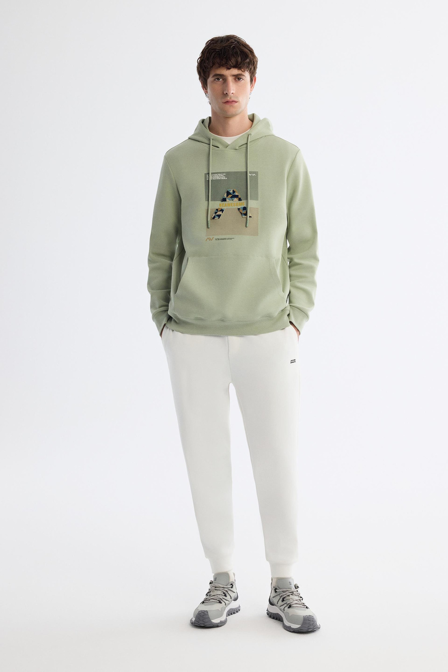 Mint Yeşil Kapüşonlu Sweatshirt