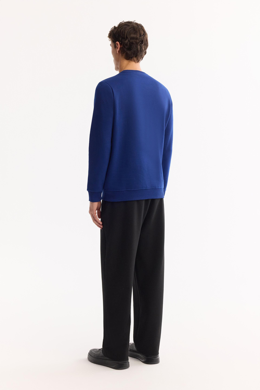 Saks Bisiklet Yaka İçi 3 İplik Şardonlu Sweatshirt