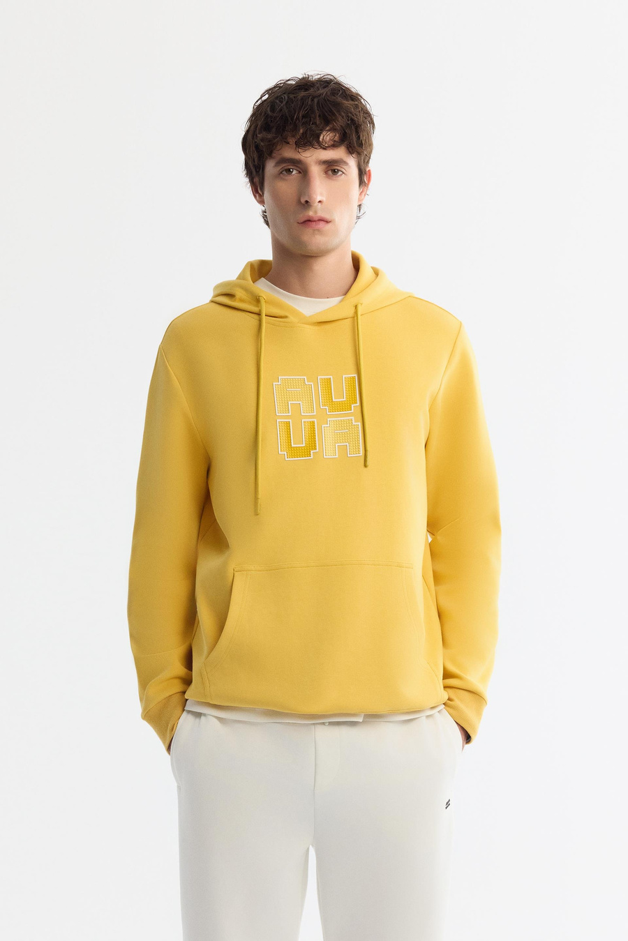 Yellow Printed Hoodie