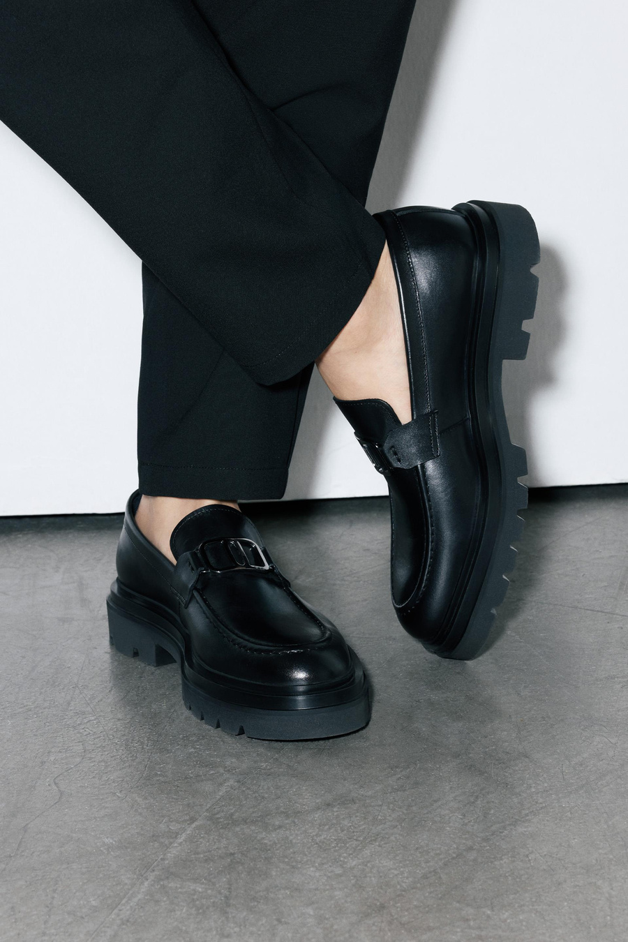 Black Leather Casual Shoes