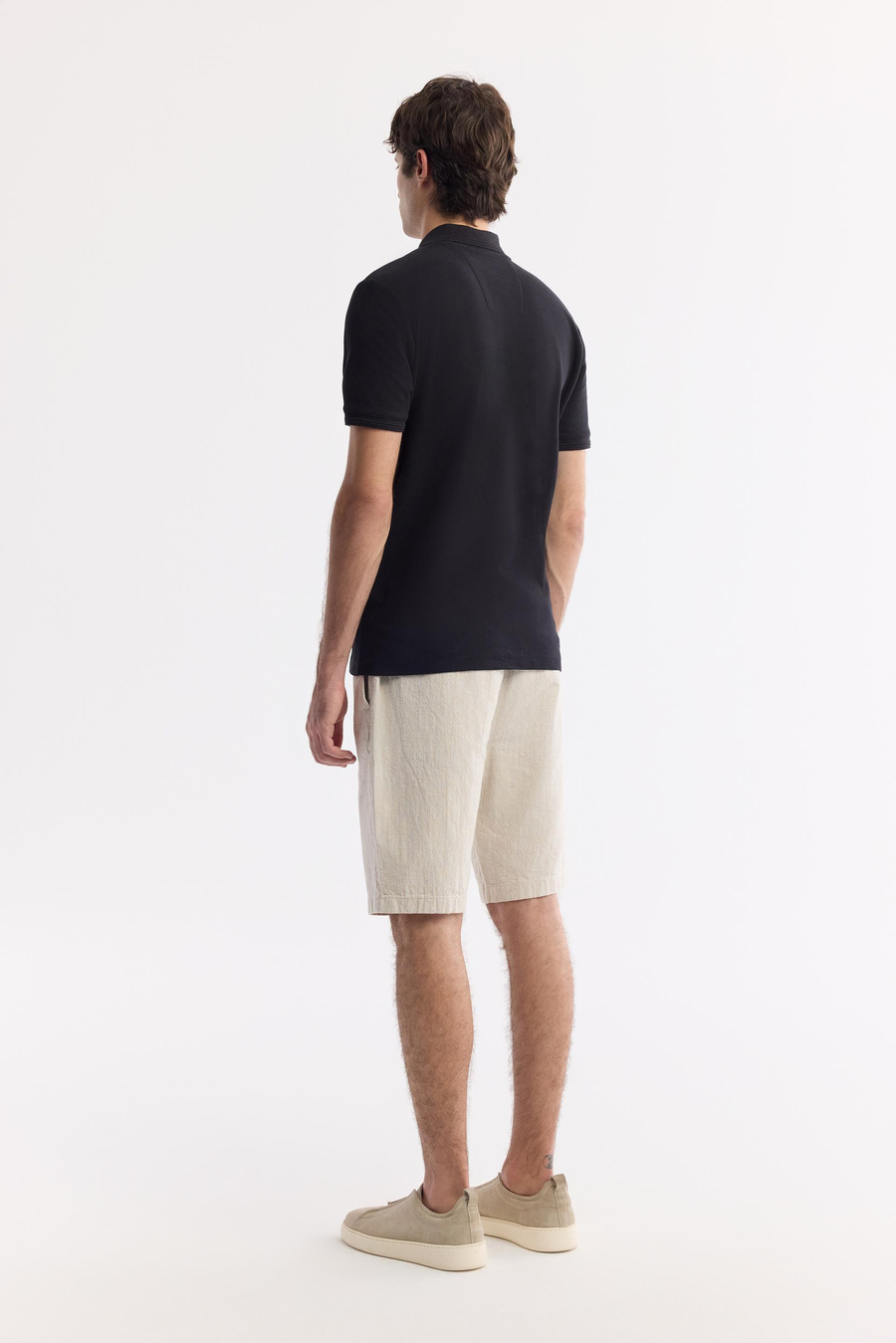 Siyah %100 Pamuk Hızlı Kuruyan Kıvrılmayan Polo Yaka T-Shirt