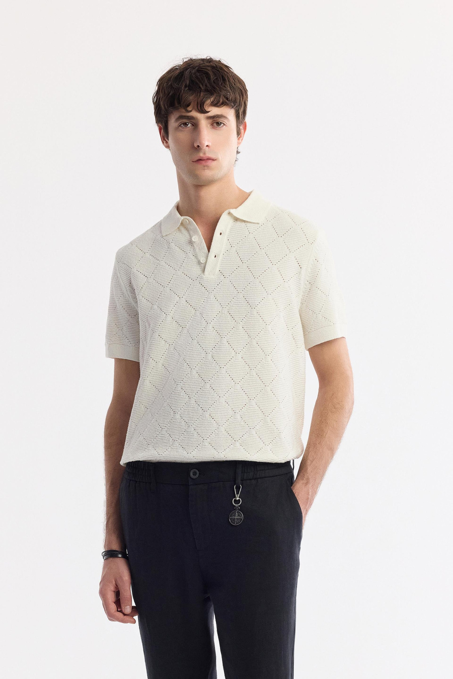 Black Linen Drawstring Trousers