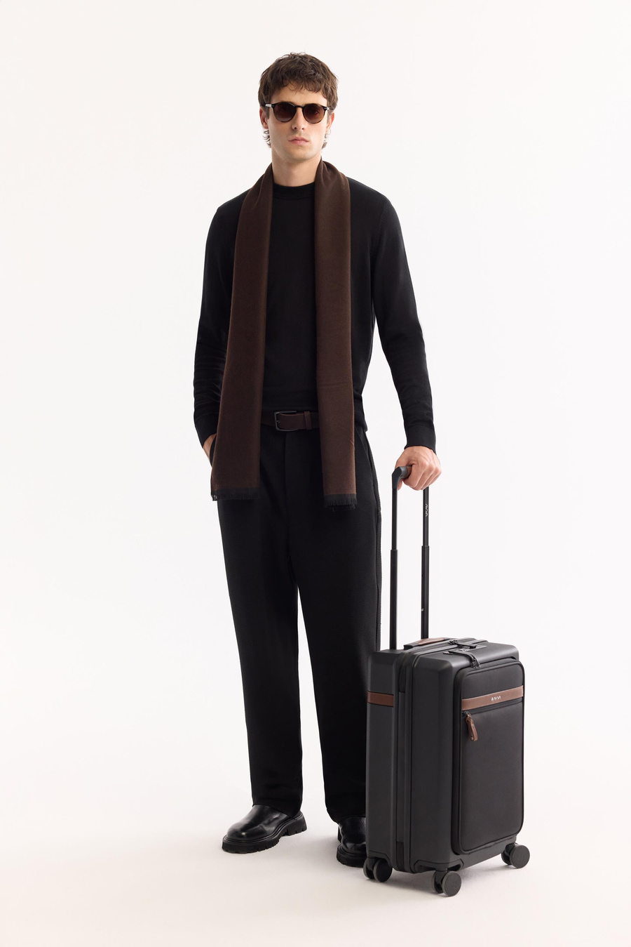 Black High Crew Neck Jumper