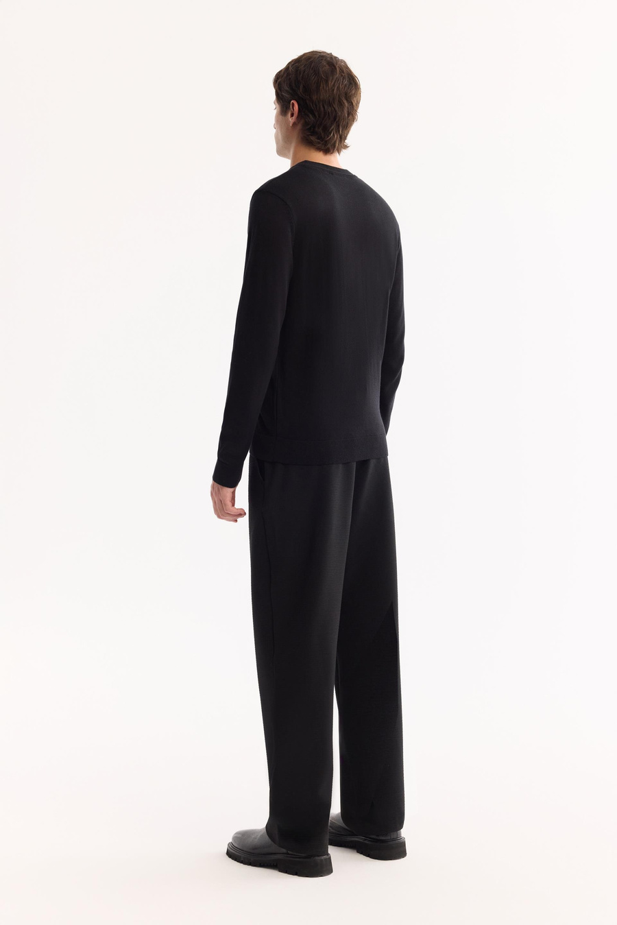 Black High Crew Neck Jumper